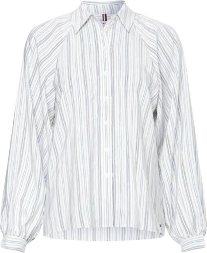 Tommy Hilfiger Gestreept Raglan Shirt voor Vrouwen White Dames