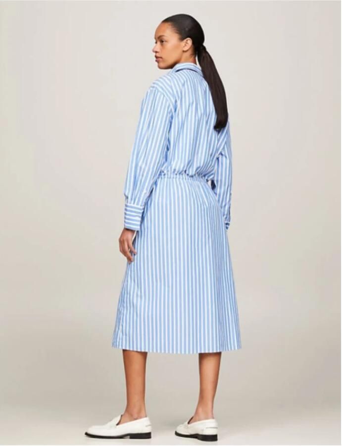 Tommy Hilfiger Gestreepte Midi Overhemdjurk Blue Dames - Foto 3