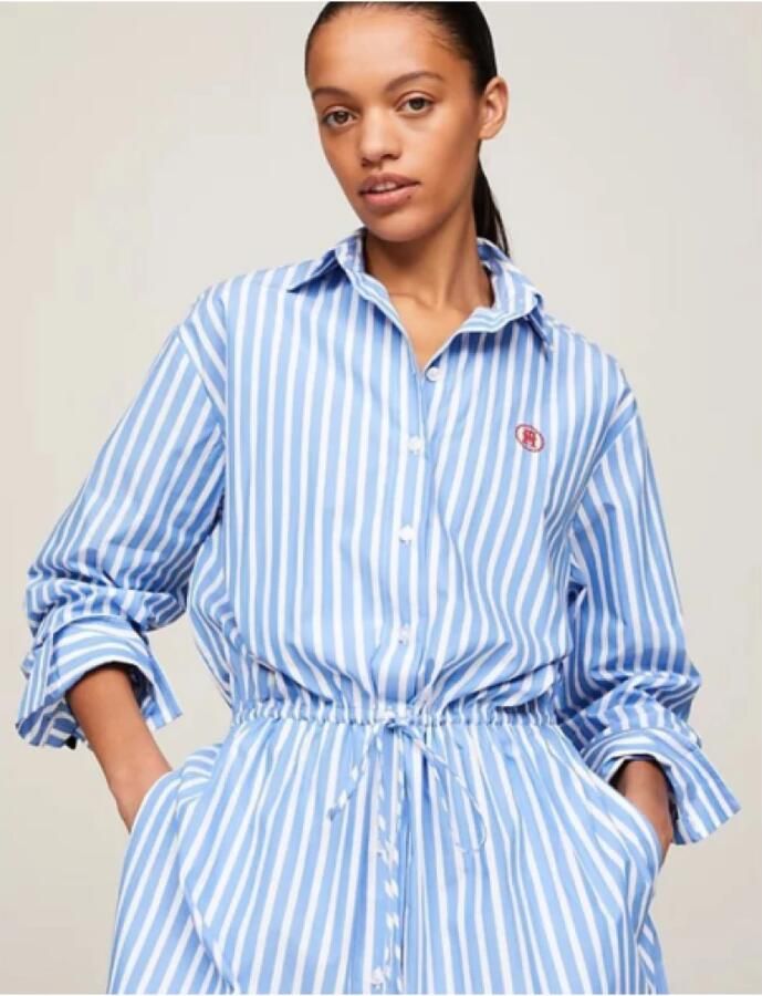 Tommy Hilfiger Gestreepte Midi Overhemdjurk Blue Dames - Foto 5