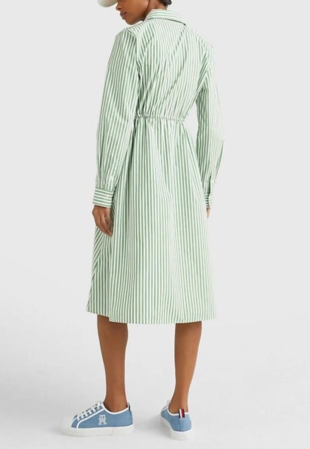 Tommy Hilfiger Blousejurkje ORG CO STRIPE MIDI SHIRT-DRESS - Foto 5