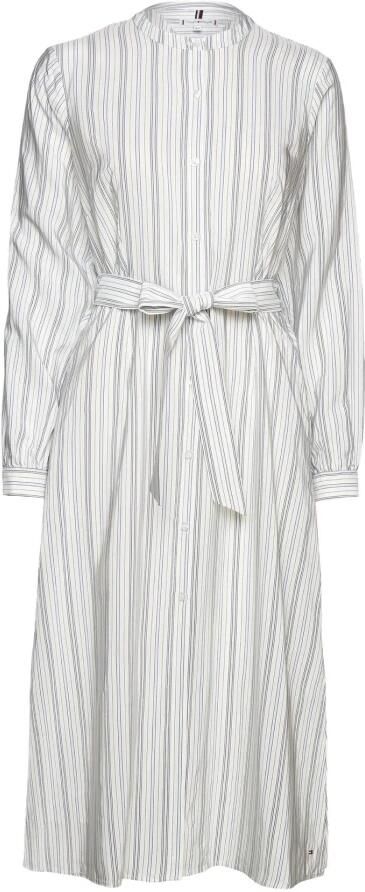 Tommy Hilfiger Jurk met overhemdkraag VIS STRIPE MIDI SHIRT DRESS LS - Foto 4