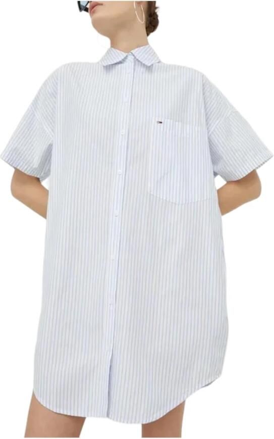 Tommy Hilfiger Gestreepte Overhemdjurk Blue Dames - Foto 3