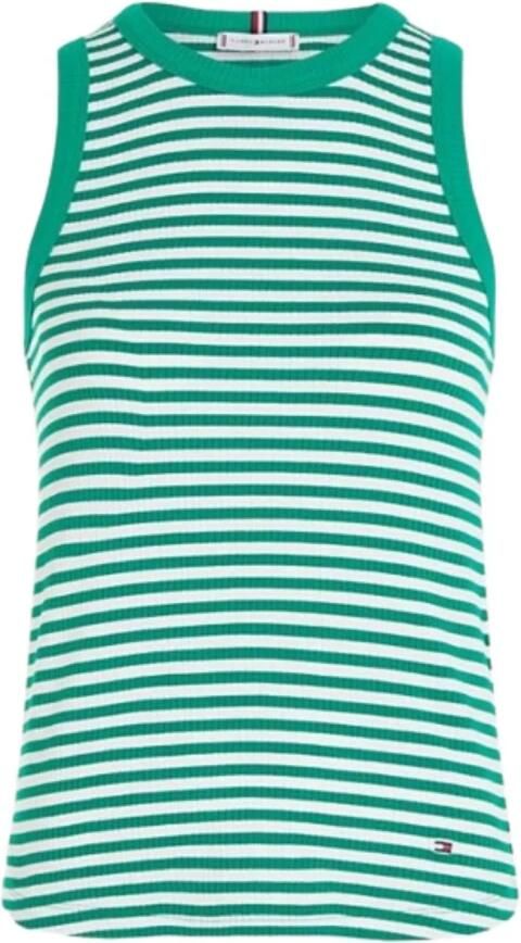Tommy Hilfiger Gestreepte Rib Tanktop voor Vrouwen Green Dames - Foto 4
