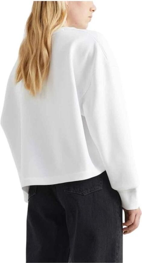 Tommy Hilfiger Gezellige Witte Sweatshirt met Geribbelde Details White Dames - Foto 2