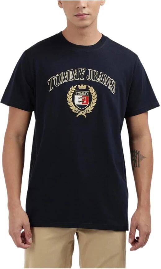 Tommy Hilfiger Gouden Crest T-shirt Navy Blauw Modern Fit Blue Heren - Foto 3