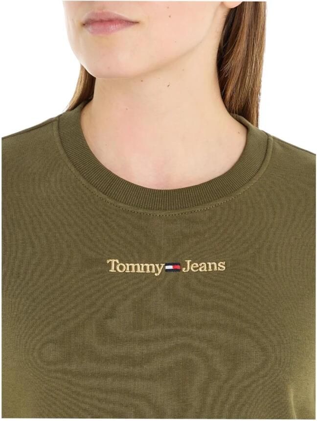 TOMMY JEANS Sweatshirt TJW REG GOLD LINEAR CREW met linear-logo-opschrift