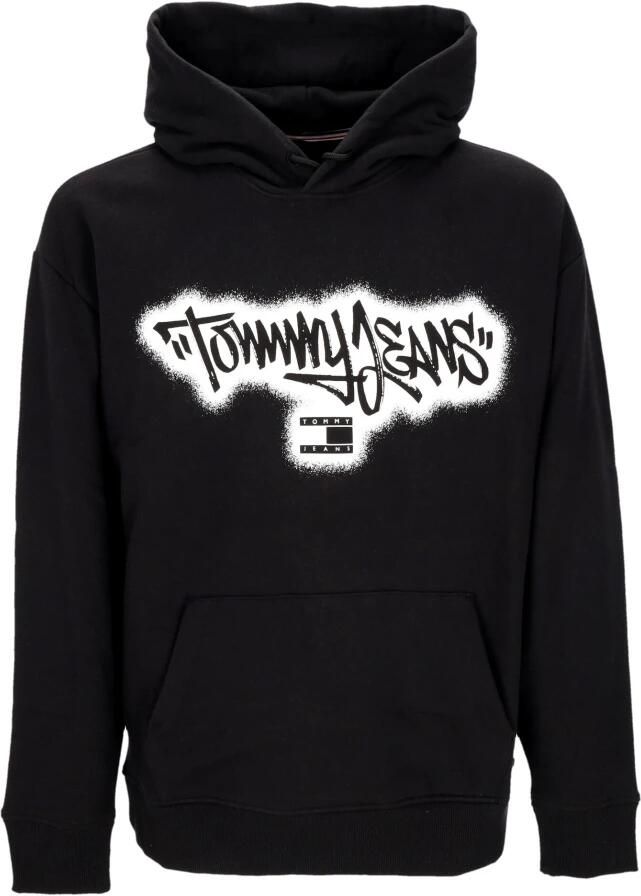 Tommy Hilfiger Graffiti Hoodie Lichtgewicht Sweatshirt Zwart Black Heren