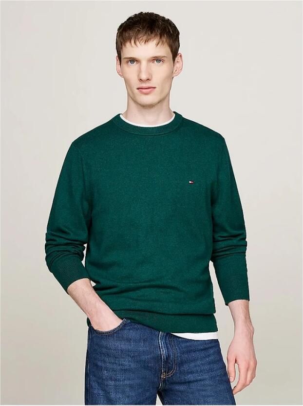 Tommy Hilfiger Groene Trui Lamswol Ronde Hals Stijl Green Heren - Foto 7