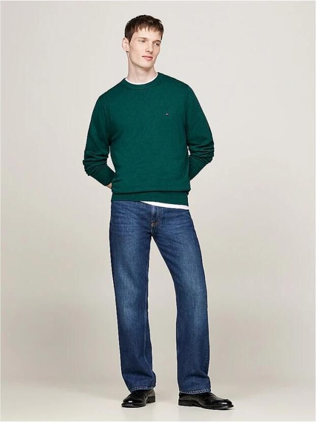 Tommy Hilfiger Groene Trui Lamswol Ronde Hals Stijl Green Heren - Foto 6