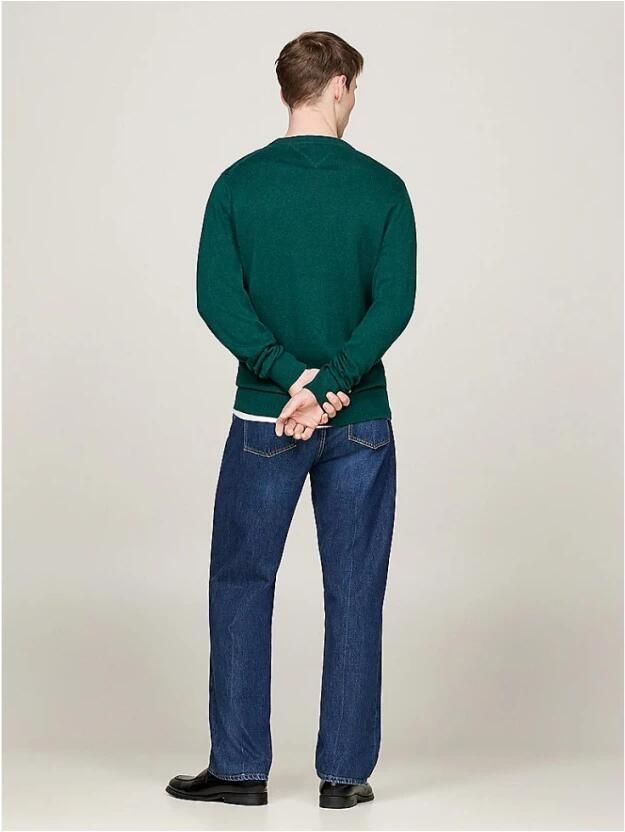 Tommy Hilfiger Groene Trui Lamswol Ronde Hals Stijl Green Heren - Foto 5