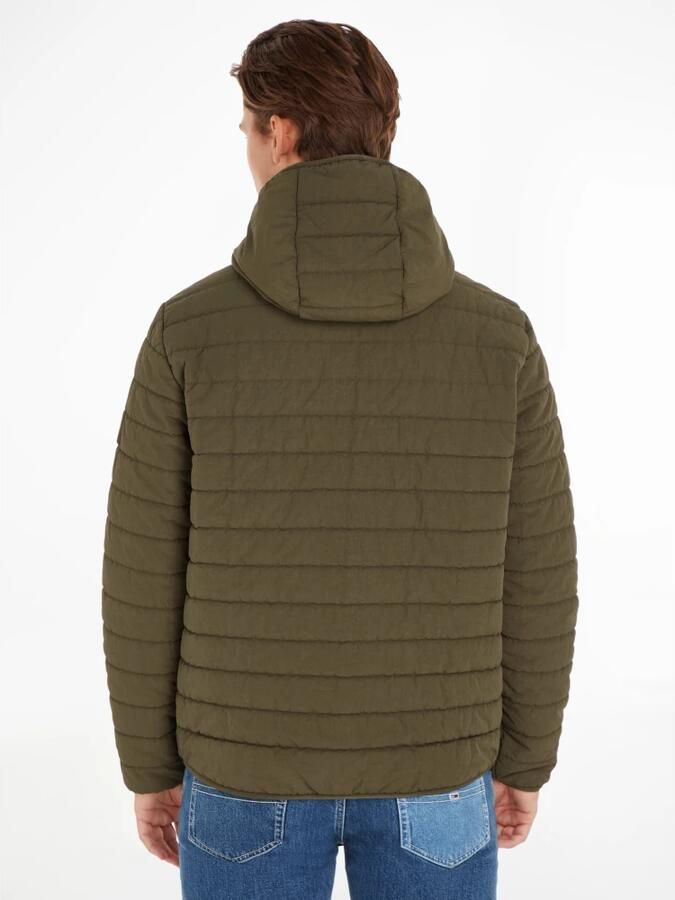 Tommy Hilfiger Gerecyclede Polyester Katoenen Puffer Jas Green Heren - Foto 3