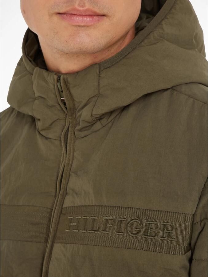 Tommy Hilfiger Gerecyclede Polyester Katoenen Puffer Jas Green Heren