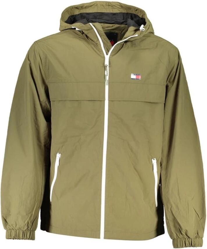 Tommy Hilfiger Groene Hooded Sportjas met Uniek Print Green Heren