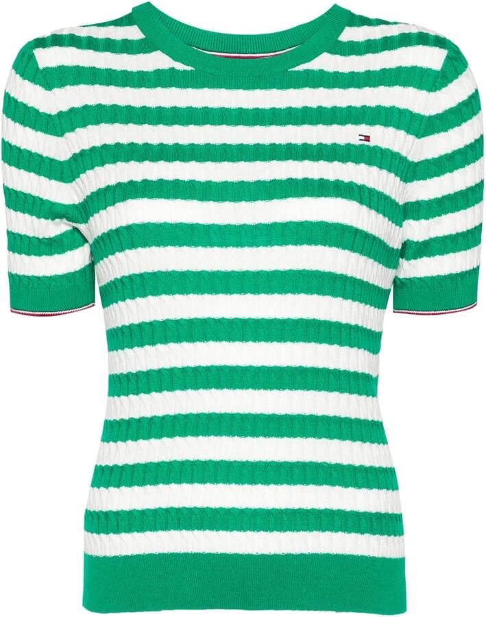 Tommy Hilfiger Groene Katoenen T-shirt met korte mouwen Green Dames