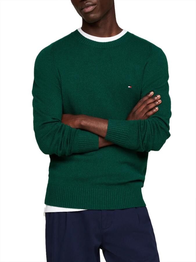 Tommy Hilfiger Groene Trui Lamswol Ronde Hals Stijl Green Heren - Foto 2