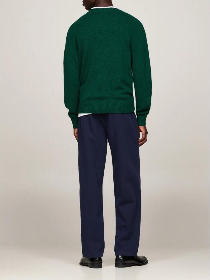 Tommy Hilfiger Groene Trui Lamswol Ronde Hals Stijl Green Heren - Foto 3
