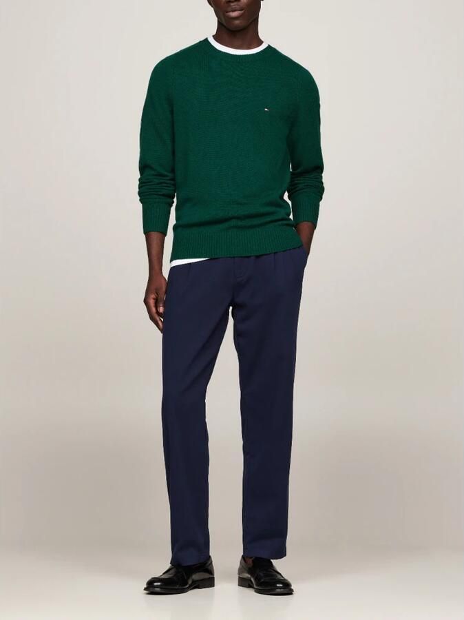 Tommy Hilfiger Groene Trui Lamswol Ronde Hals Stijl Green Heren - Foto 4