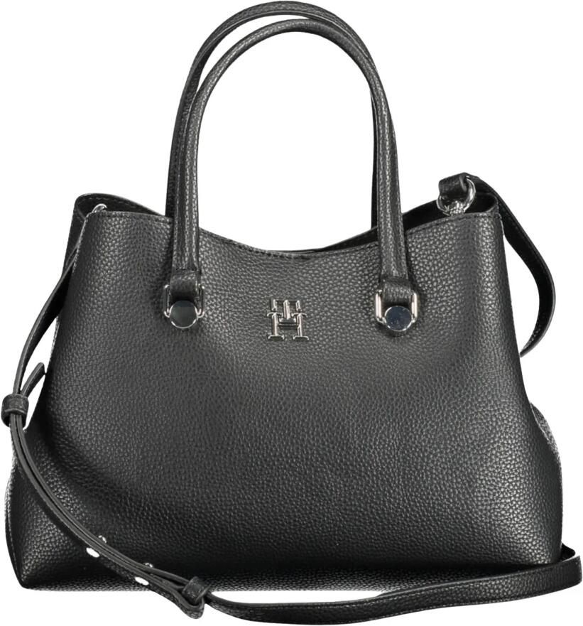 Tommy Hilfiger Zwarte polyester handtas met 2 handvatten en verstelbare schouderband Zwart Dames - Foto 3