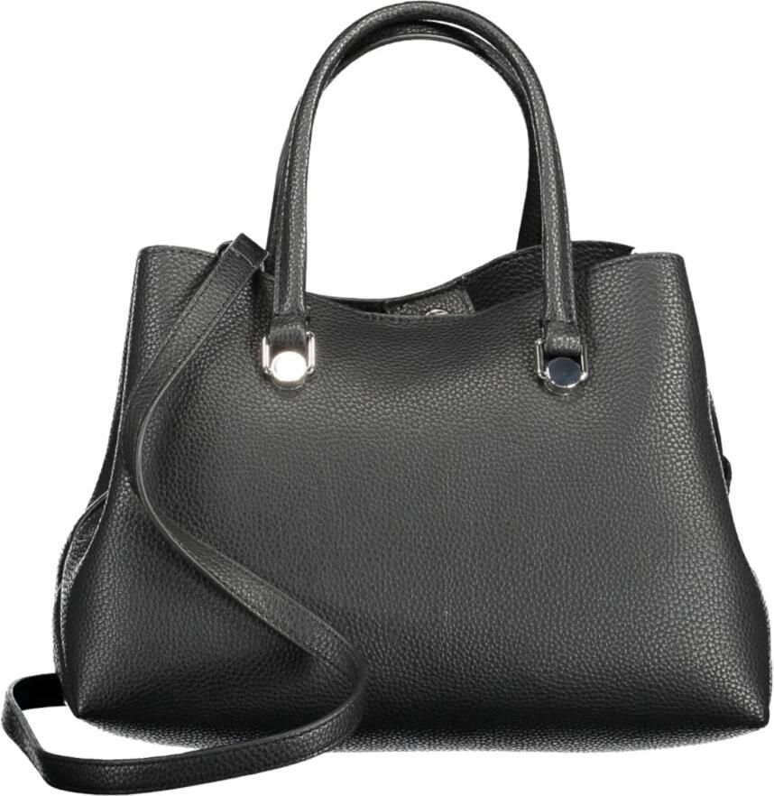 Tommy Hilfiger Zwarte polyester handtas met 2 handvatten en verstelbare schouderband Zwart Dames