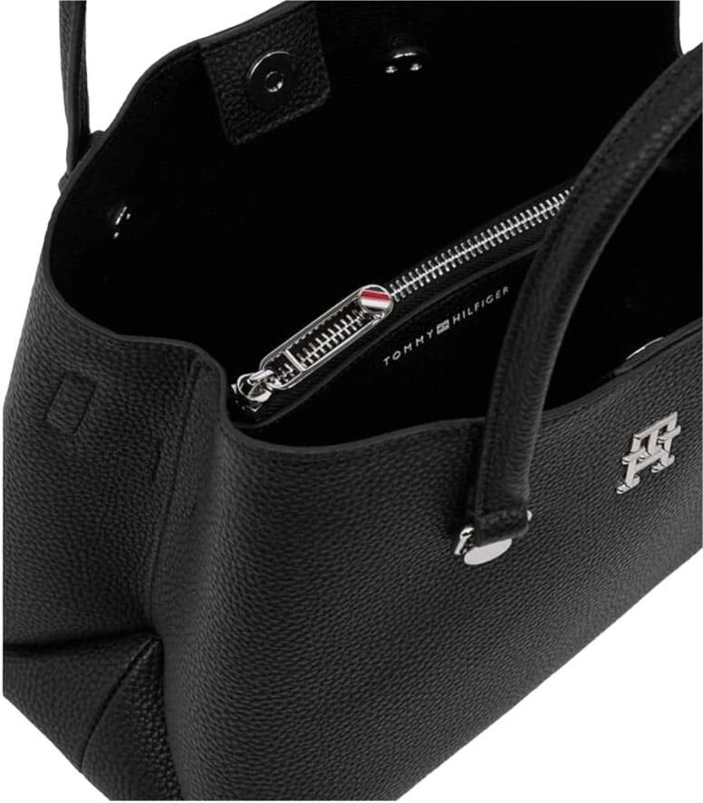 Tommy Hilfiger Zwarte polyester handtas met 2 handvatten en verstelbare schouderband Zwart Dames - Foto 4
