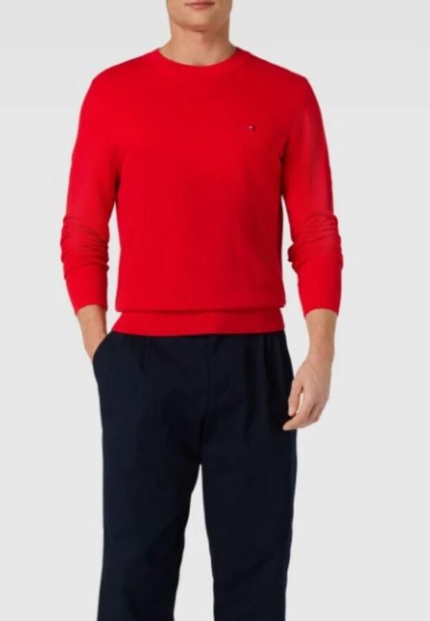Tommy Hilfiger Gebreide pullover met labelstitching model 'CHAIN'