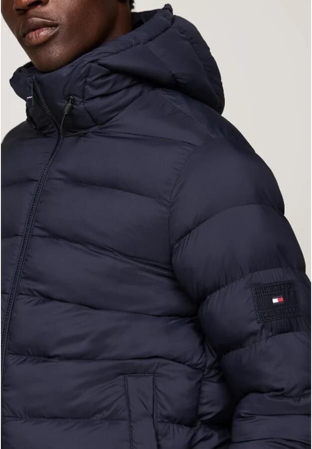 Tommy Hilfiger Blauwe Waterdichte Logo Jassen Regular Fit Blue Heren