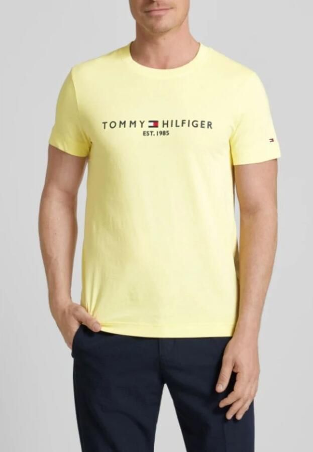 Tommy Hilfiger Heren Logo Tee Garment Dye Yellow Heren - Foto 7
