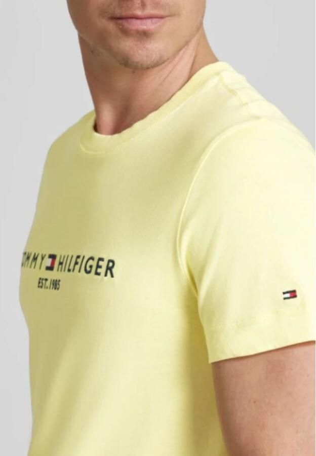 Tommy Hilfiger Heren Logo Tee Garment Dye Yellow Heren - Foto 6