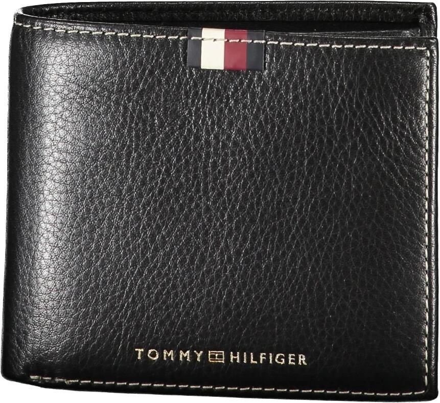 Tommy Hilfiger Zwarte portemonnee met kaartsleuven en geldclip Black Heren