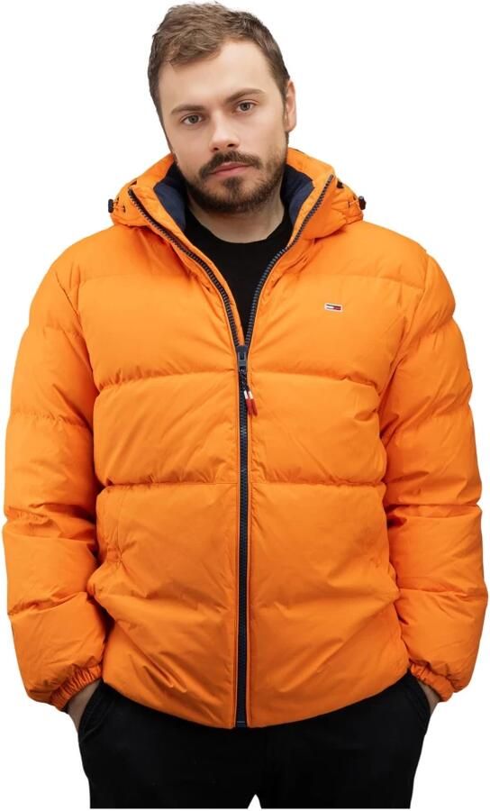 Tommy Hilfiger Heren Puffer Jas Oranje Regular Fit Orange Heren