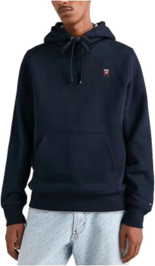 Tommy Hilfiger Geborduurd Logo Hoody Woestijnlucht Blue Heren