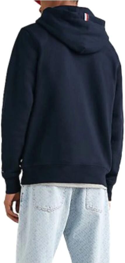 Tommy Hilfiger Geborduurd Logo Hoody Woestijnlucht Blue Heren - Foto 2