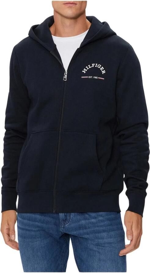 TOMMY HILFIGER Heren Truien & Vesten Roundall Hooded Zip Through Blauw