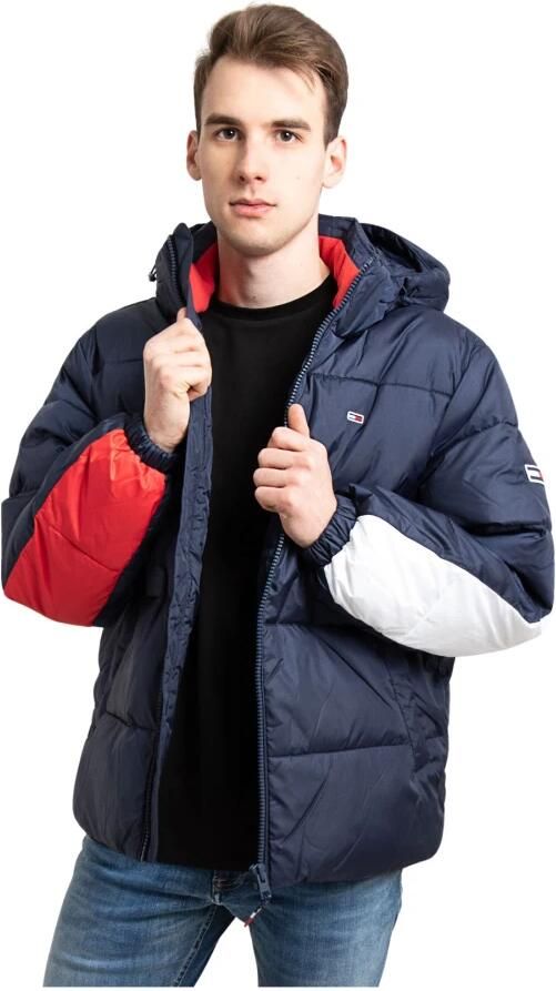 Tommy Jeans Donkerblauwe Gewatteerde Jas Tjm Back Flag Puffer Jacket - Foto 2