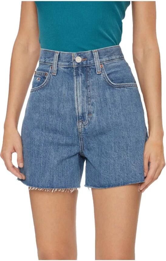Tommy Hilfiger Hoge Taille Mom Short in Zacht Katoen Denim Blue Dames - Foto 3