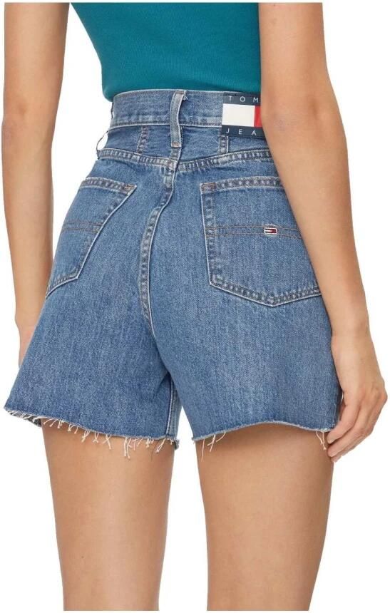 Tommy Hilfiger Hoge Taille Mom Short in Zacht Katoen Denim Blue Dames - Foto 2