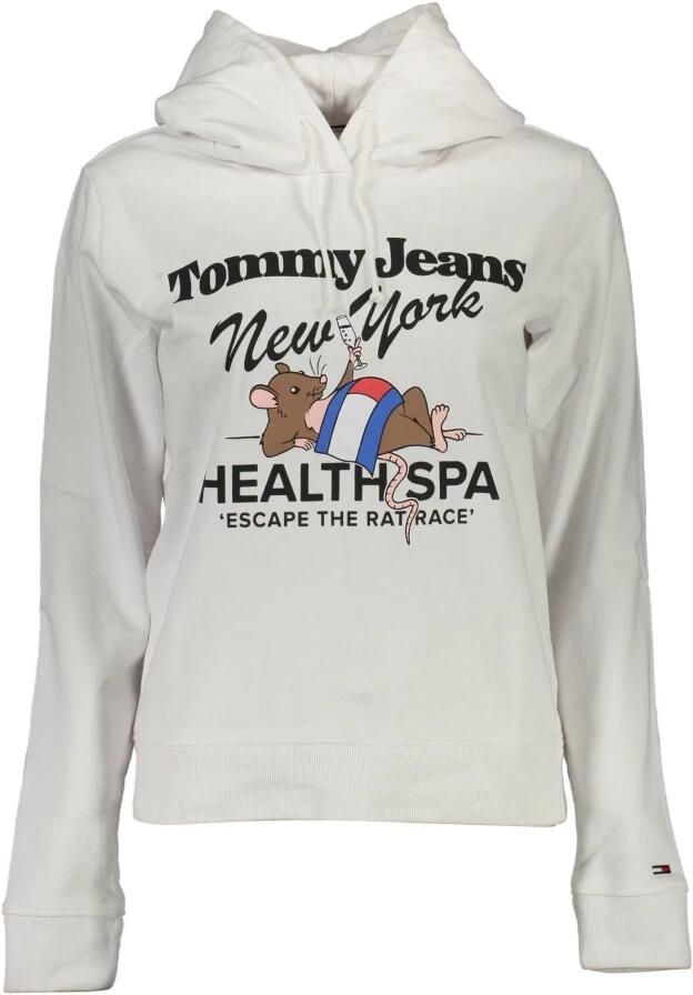 Tommy Hilfiger Witte hoodie met print en borduursel White Dames