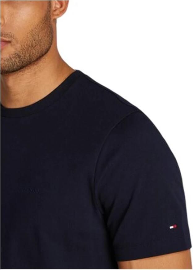 Tommy Hilfiger Interlock Gebreide Geribbelde Kraag T-Shirt Blue Heren - Foto 6
