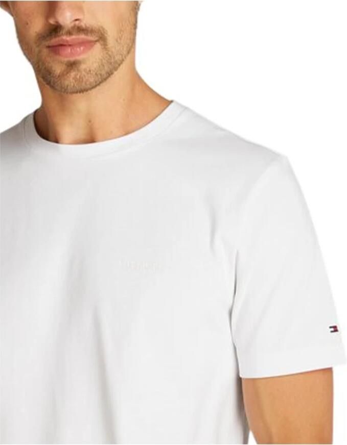 Tommy Hilfiger Interlock Gebreide Geribbelde Kraag T-Shirt White Heren - Foto 2