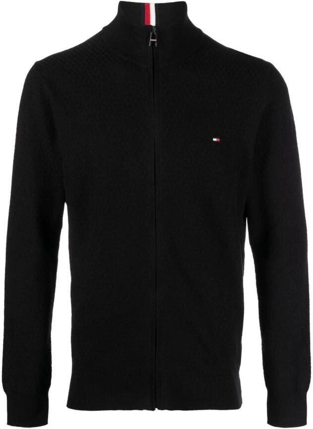 Tommy Hilfiger Sweater CROSS STRUCTURE ZIP THROUGH met structuurpatroon