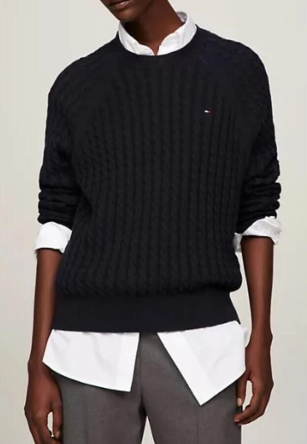 Tommy Hilfiger Blauwe Logo Front Sweater Katoen Blue Dames - Foto 3