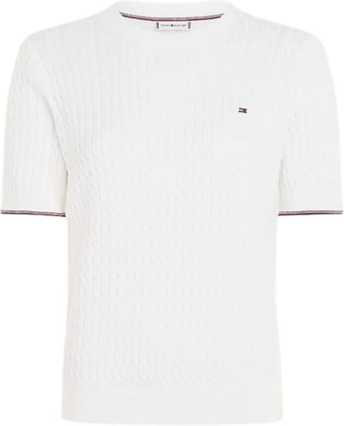 Tommy Hilfiger Trui met korte mouwen CO CABLE RWB C-NK SS SWT - Foto 4