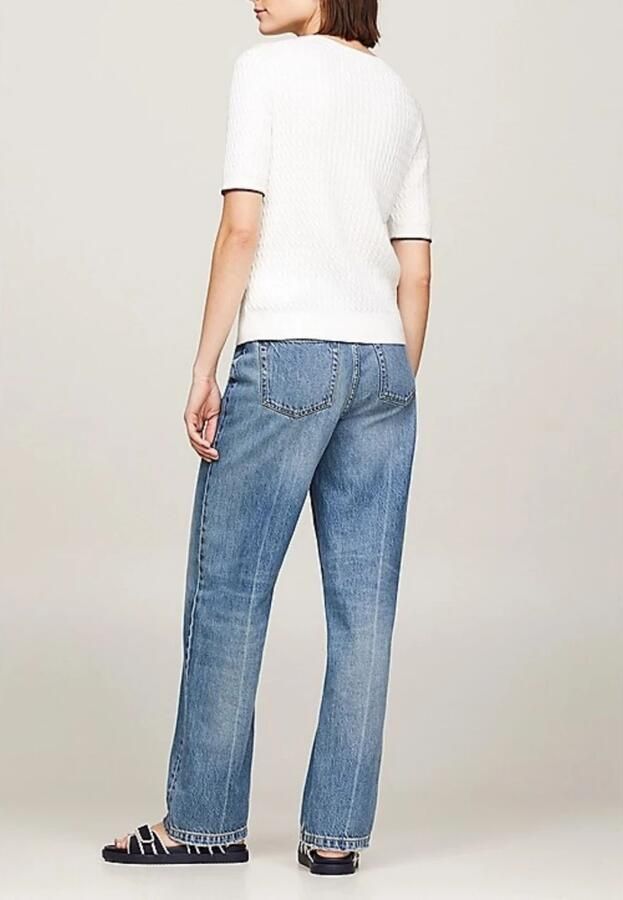 Tommy Hilfiger Trui met korte mouwen CO CABLE RWB C-NK SS SWT - Foto 3