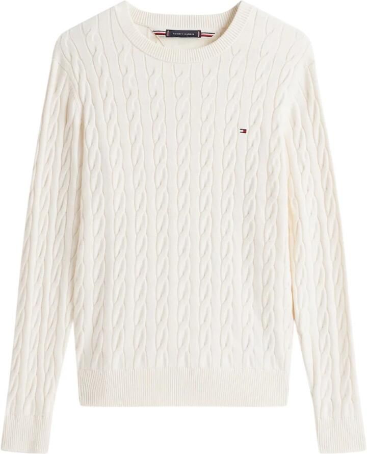 Tommy Hilfiger Gebreide trui CLASSIC CABLE CREW NECK met structuurbreisel en vlaglabel - Foto 3