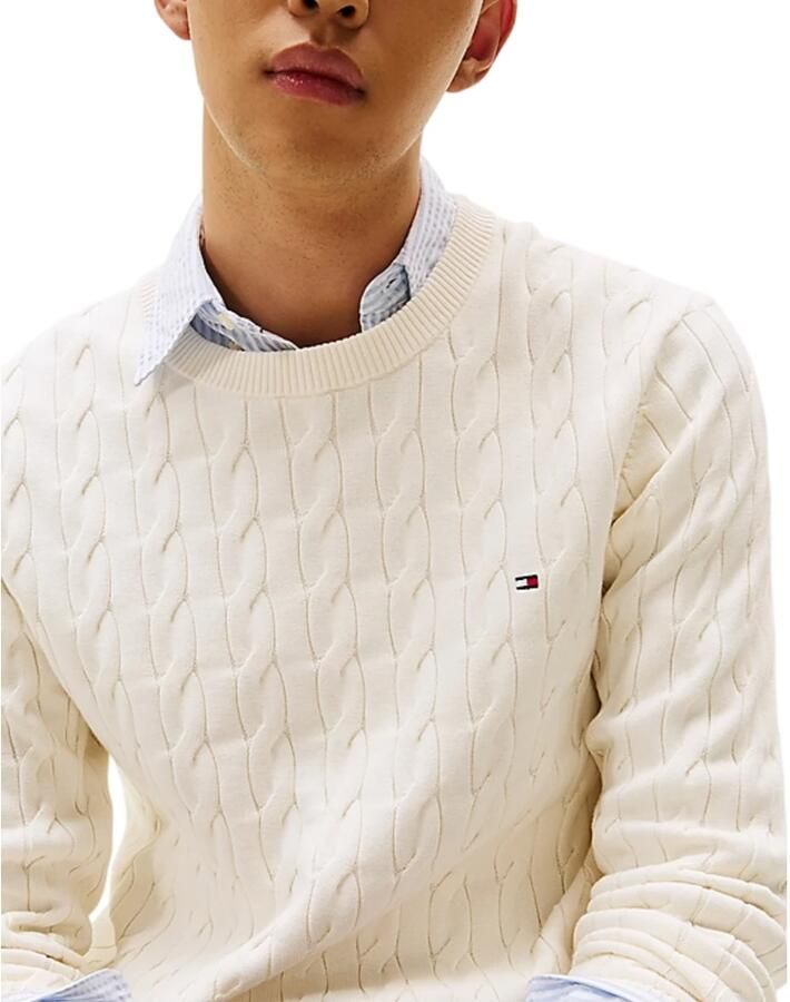 Tommy Hilfiger Gebreide trui CLASSIC CABLE CREW NECK met structuurbreisel en vlaglabel - Foto 2