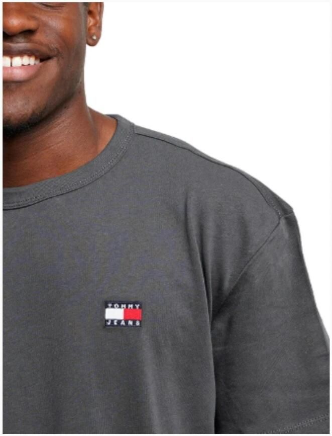 TOMMY JEANS Heren Polo's & T-shirts Tjm Reg Badge Tee Ex Antraciet