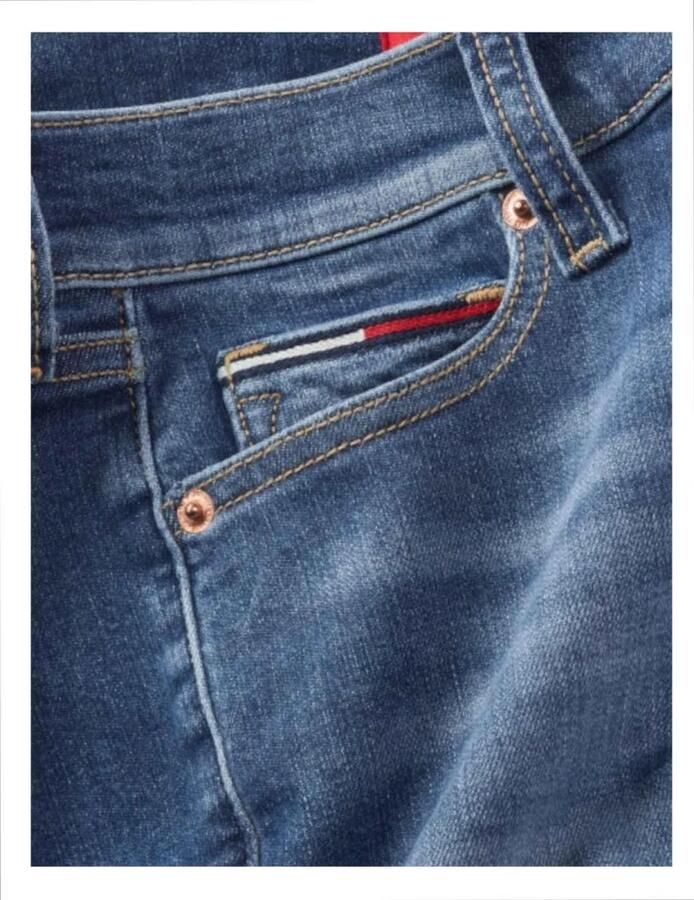 Tommy Hilfiger Skinny Gewassen Jeans met Knoopsluiting Blue Dames