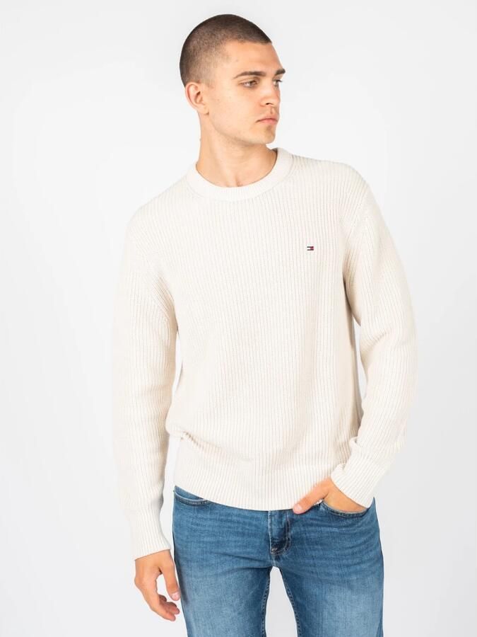 TOMMY HILFIGER Heren Truien & Vesten Rib Texture Crew Neck Beige - Foto 2