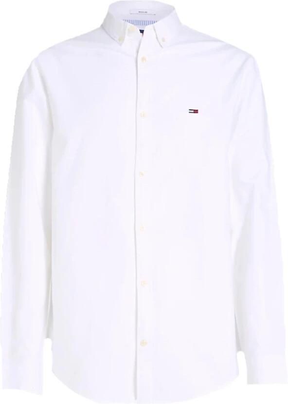 Tommy Hilfiger Wit Overhemd met Lange Mouwen en Button-Down Kraag White Heren