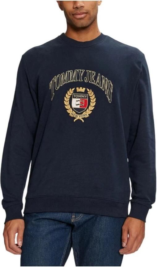 Tommy Jeans Katoenen crewneck sweatshirt met logoborduursel Blue Heren - Foto 4